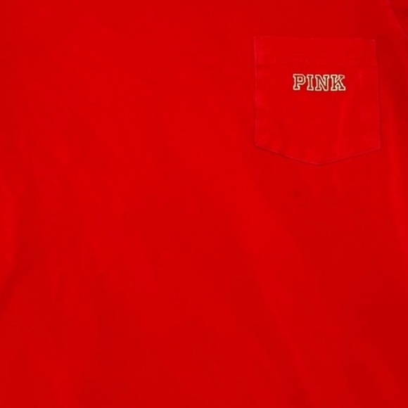 PINK Victoria's Secret Red and Gold Bling Short Sleeve Campus Tee Size Small - Picture 6 of 7